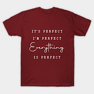 It's perfect I'm perfect Everything is perfect Funny Humor T-Shirt